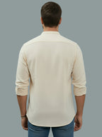 BULL FIRE Chinese Collar Full Sleeve Cotton Regular Fit Shirt For Men