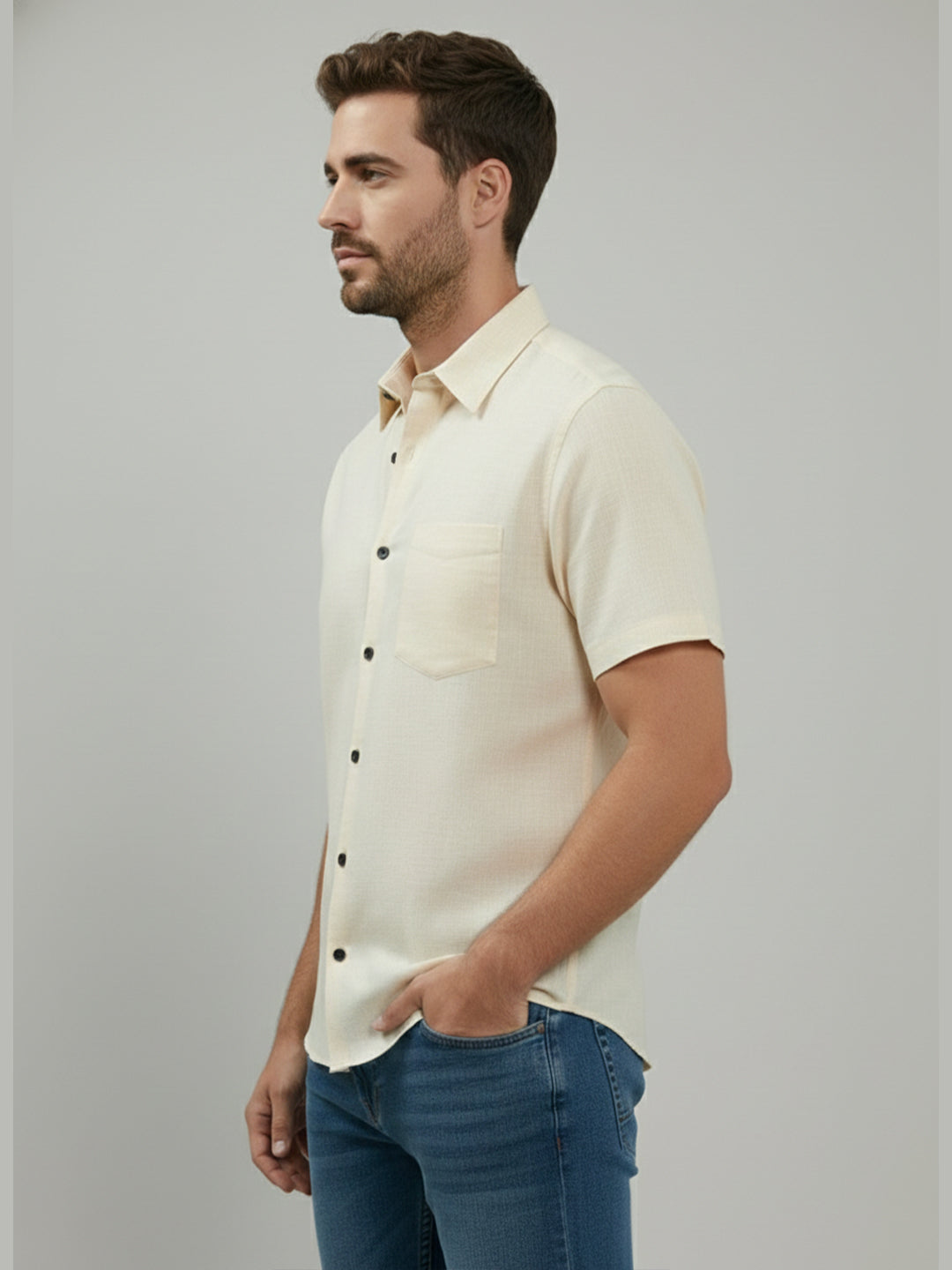 BULL FIRE Half Sleeve Spread Collar Cotton Regular Shirt for men