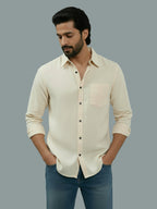BULL FIRE Spread Collar Full Sleeve Cotton Regular Fit  Shirt for Men