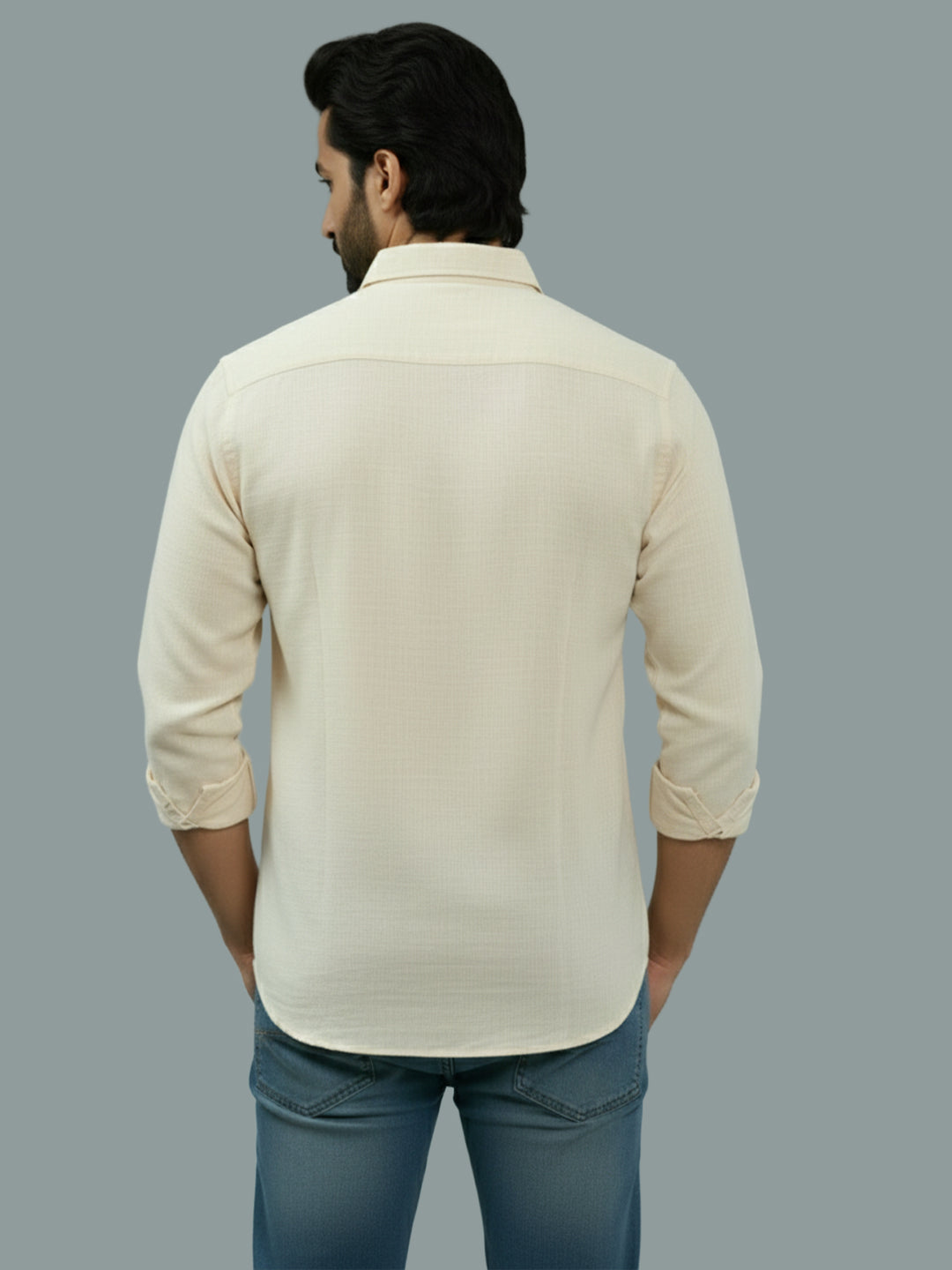 BULL FIRE Spread Collar Full Sleeve Cotton Regular Fit  Shirt for Men