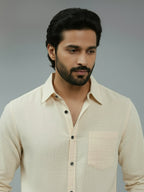 BULL FIRE Spread Collar Full Sleeve Cotton Regular Fit  Shirt for Men