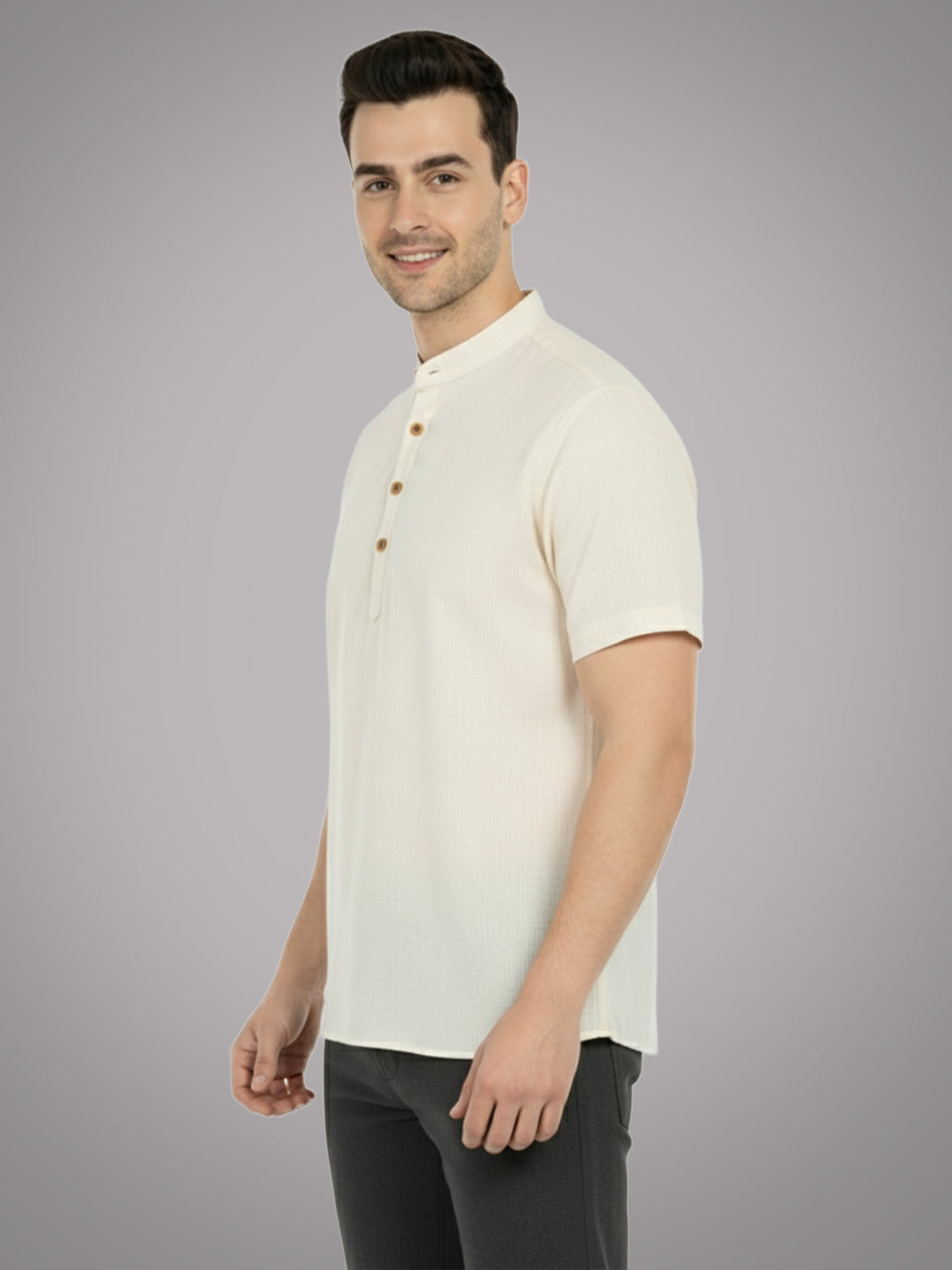 BULL FIRE Half Sleeve Kurta Regular Fit for Men