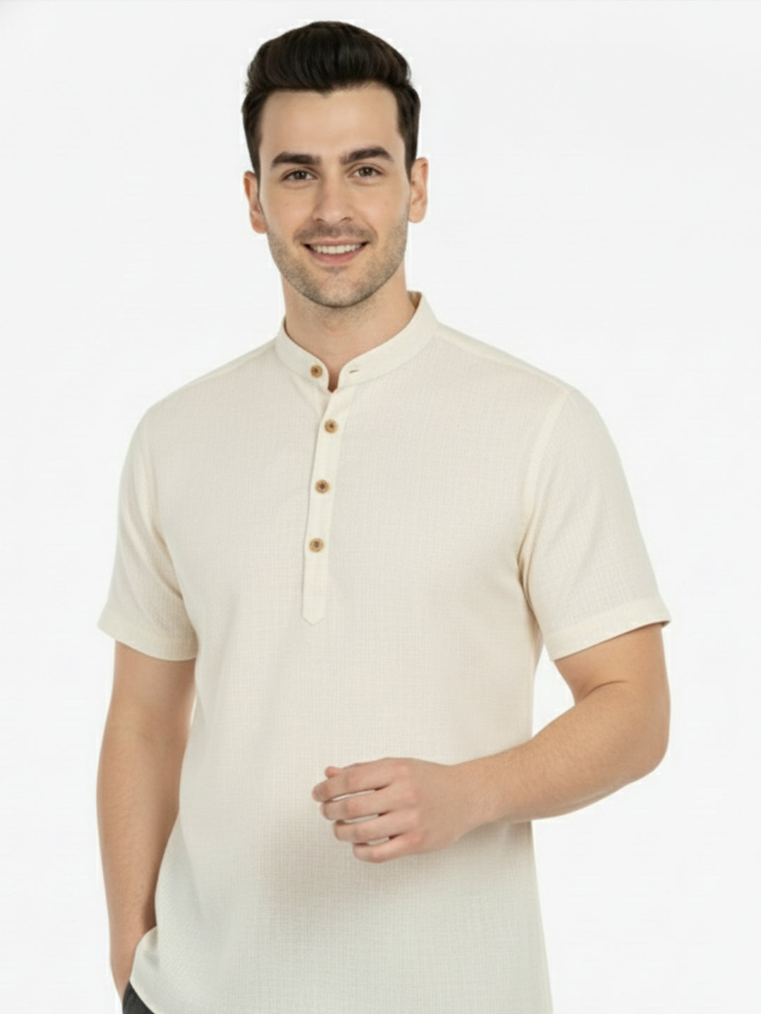 BULL FIRE Half Sleeve Kurta Regular Fit for Men