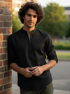 BULL FIRE Zipper Style Pure Cotton Full Sleeve Short Kurta