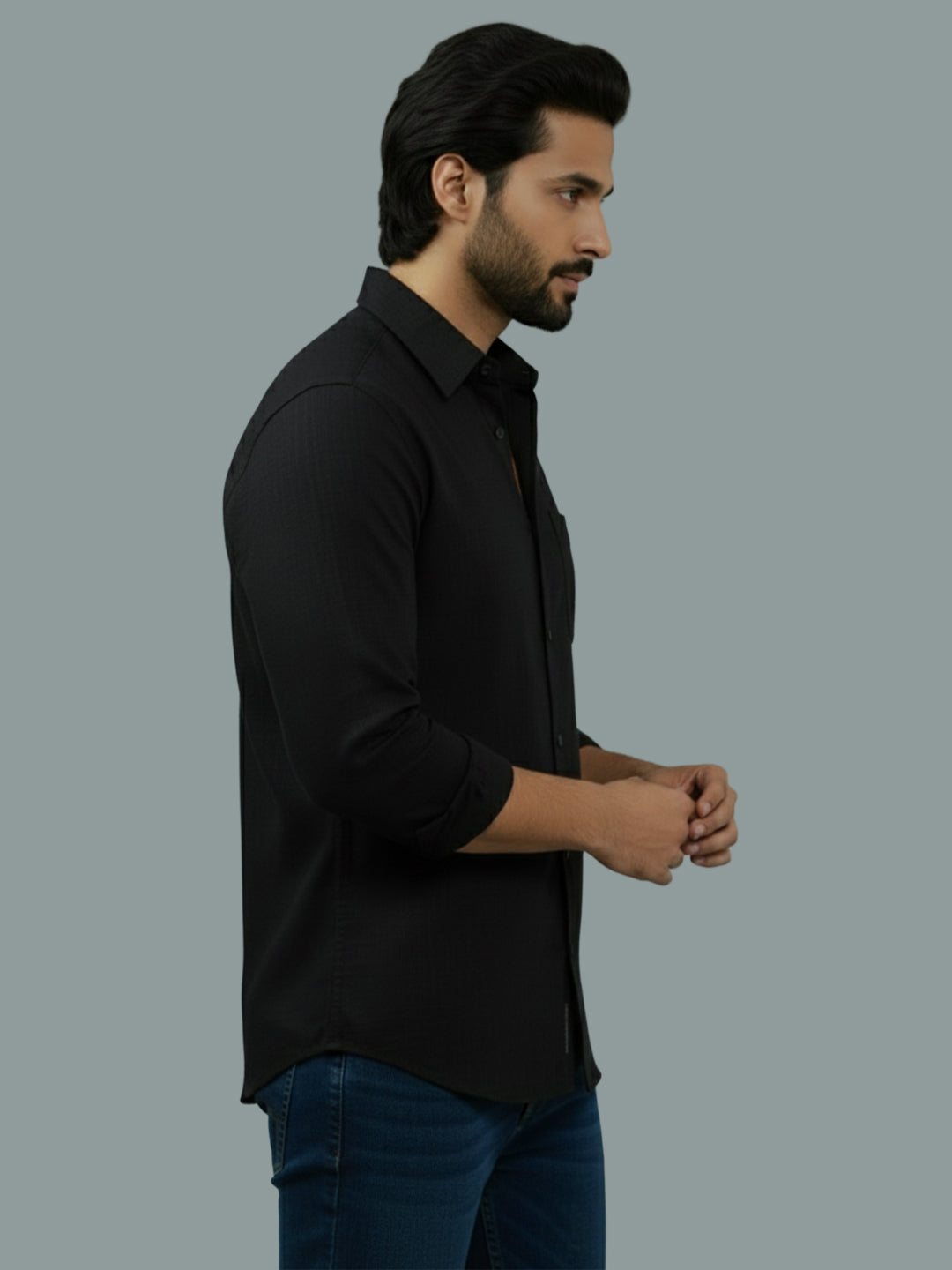 BULL FIRE Spread Collar Full Sleeve Cotton Regular Fit  Shirt for Men