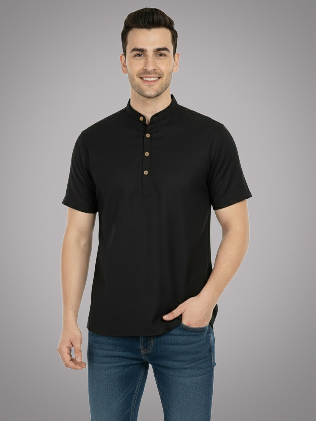 BULL FIRE Half Sleeve Kurta Regular Fit for Men