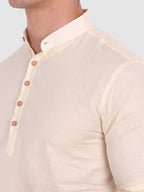 BULL FIRE Men Full Sleeve Roll Up Style Chinese Collar Cotton Kurta