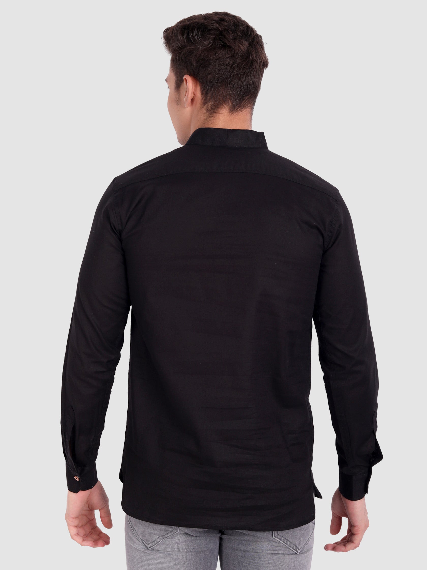BULL FIRE Men Full Sleeve Roll Up Style Chinese Collar Cotton Kurta