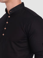 BULL FIRE Men Full Sleeve Roll Up Style Chinese Collar Cotton Kurta