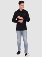 BULL FIRE Men Full Sleeve Roll Up Sleeve Style Spread Collar Pure Cotton Kurta
