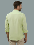 BULL FIRE Chinese Collar Full Sleeve Cotton Regular Fit Shirt For Men