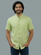 BULL FIRE Half Sleeve Chinese Collar Cotton Regular Fit Shirt For Men