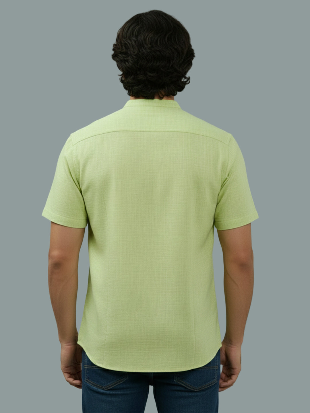 BULL FIRE Half Sleeve Chinese Collar Cotton Regular Fit Shirt For Men