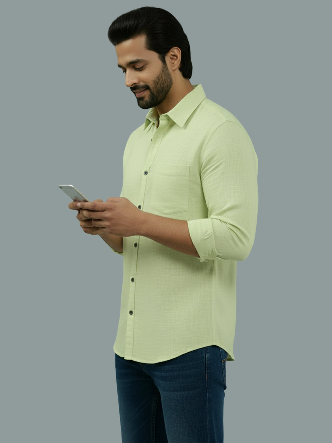 BULL FIRE Spread Collar Full Sleeve Cotton Regular Fit  Shirt for Men
