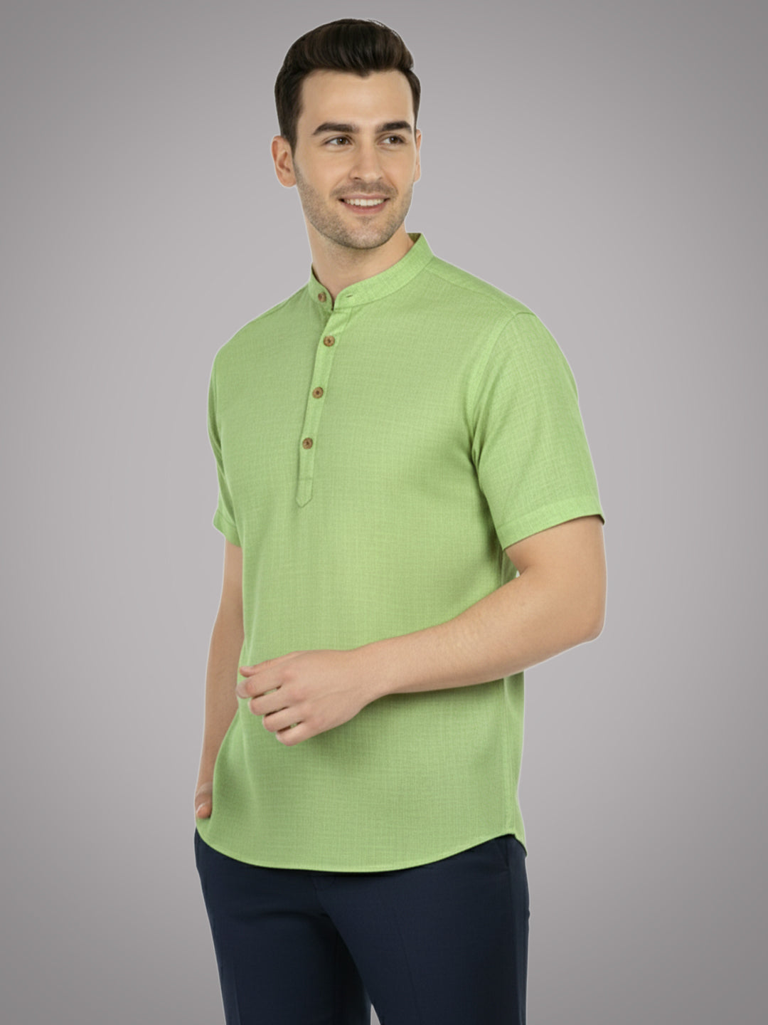 BULL FIRE Half Sleeve Kurta Regular Fit for Men