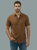 BULL FIRE Half Sleeve Spread Collar Cotton Regular Shirt for men