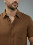 BULL FIRE Half Sleeve Spread Collar Cotton Regular Shirt for men