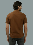 BULL FIRE Half Sleeve Chinese Collar Cotton Regular Fit Shirt For Men