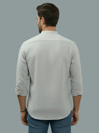 BULL FIRE Chinese Collar Full Sleeve Cotton Regular Fit Shirt For Men