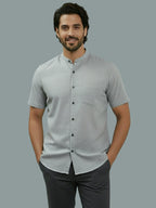 BULL FIRE Half Sleeve Chinese Collar Cotton Regular Fit Shirt For Men