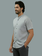 BULL FIRE Half Sleeve Chinese Collar Cotton Regular Fit Shirt For Men