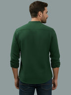BULL FIRE Chinese Collar Full Sleeve Cotton Regular Fit Shirt For Men