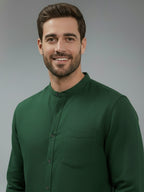 BULL FIRE Chinese Collar Full Sleeve Cotton Regular Fit Shirt For Men