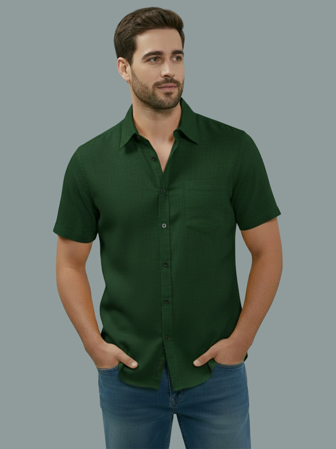 BULL FIRE Half Sleeve Spread Collar Cotton Regular Shirt for men