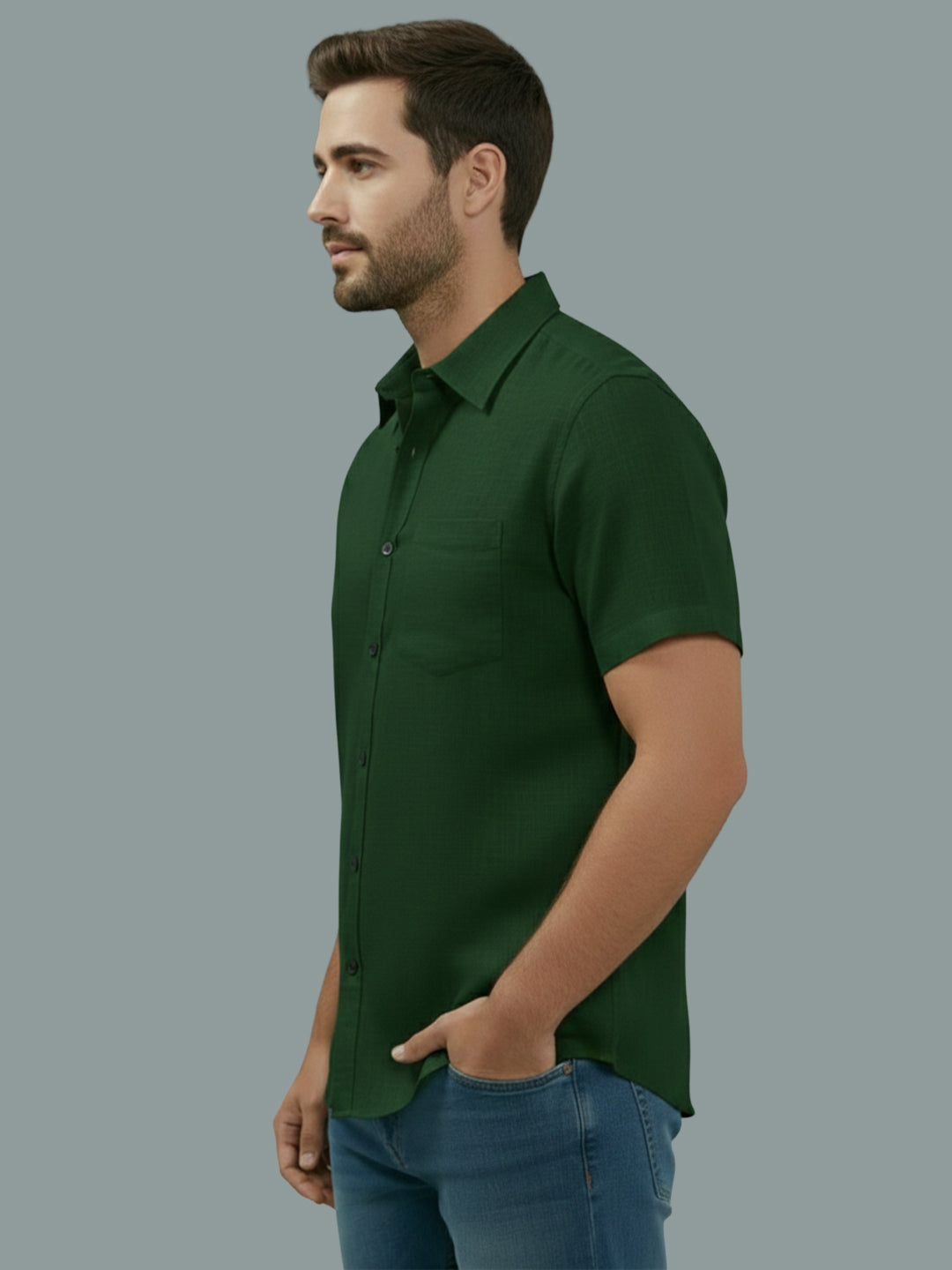 BULL FIRE Half Sleeve Spread Collar Cotton Regular Shirt for men