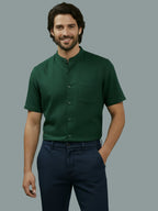BULL FIRE Half Sleeve Chinese Collar Cotton Regular Fit Shirt For Men