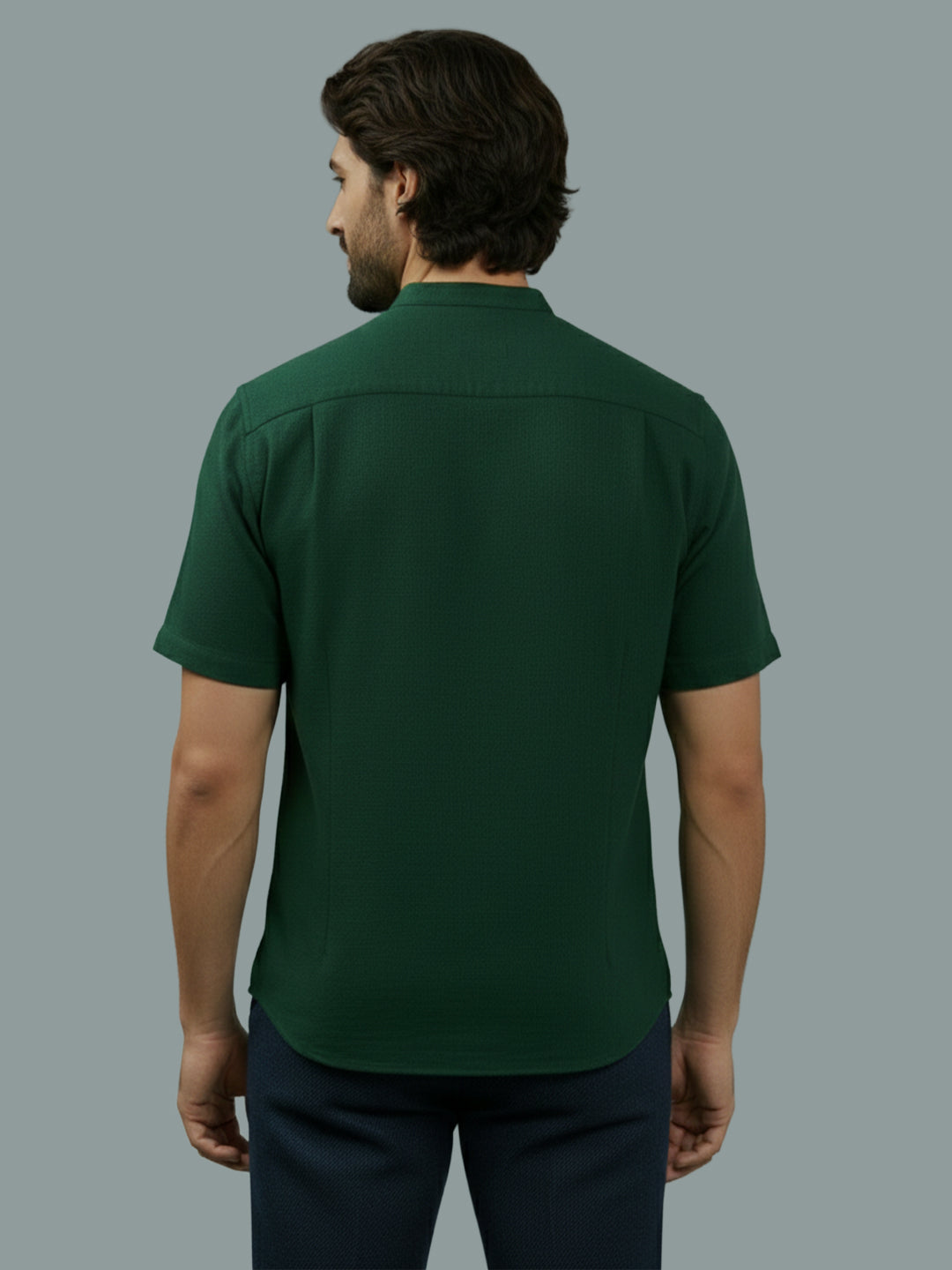 BULL FIRE Half Sleeve Chinese Collar Cotton Regular Fit Shirt For Men