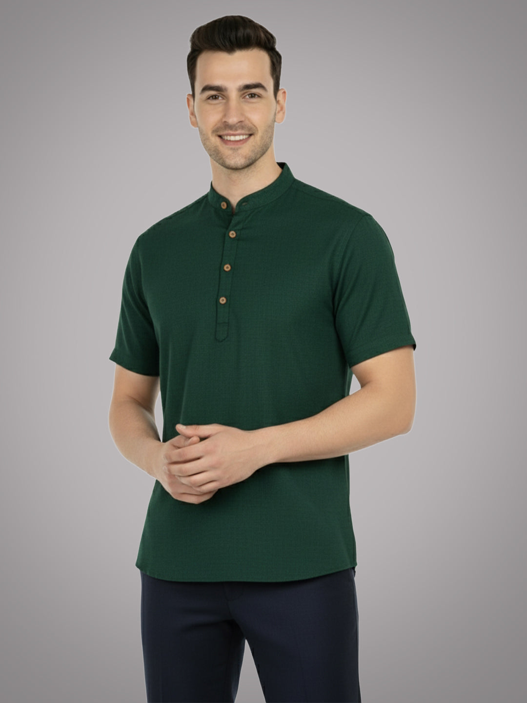 BULL FIRE Half Sleeve Kurta Regular Fit for Men