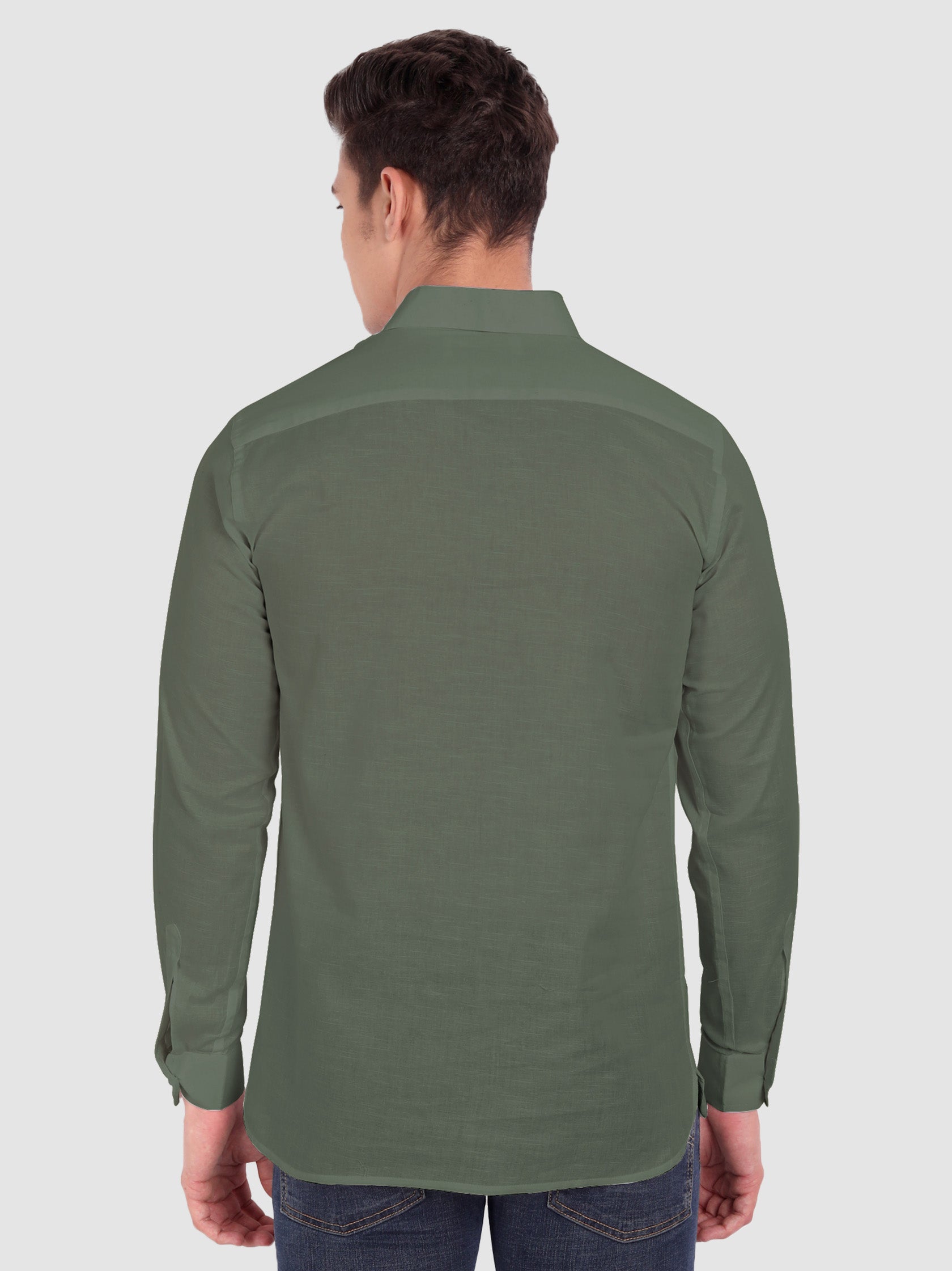 BULL FIRE Men Full Sleeve Roll Up Sleeve Style Spread Collar Pure Cotton Kurta