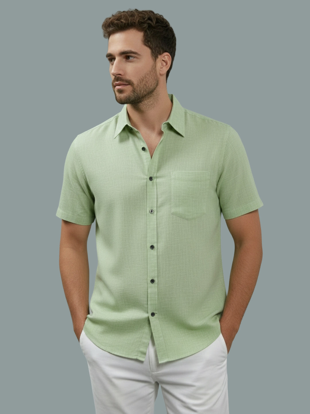 BULL FIRE Half Sleeve Spread Collar Cotton Regular Shirt for men