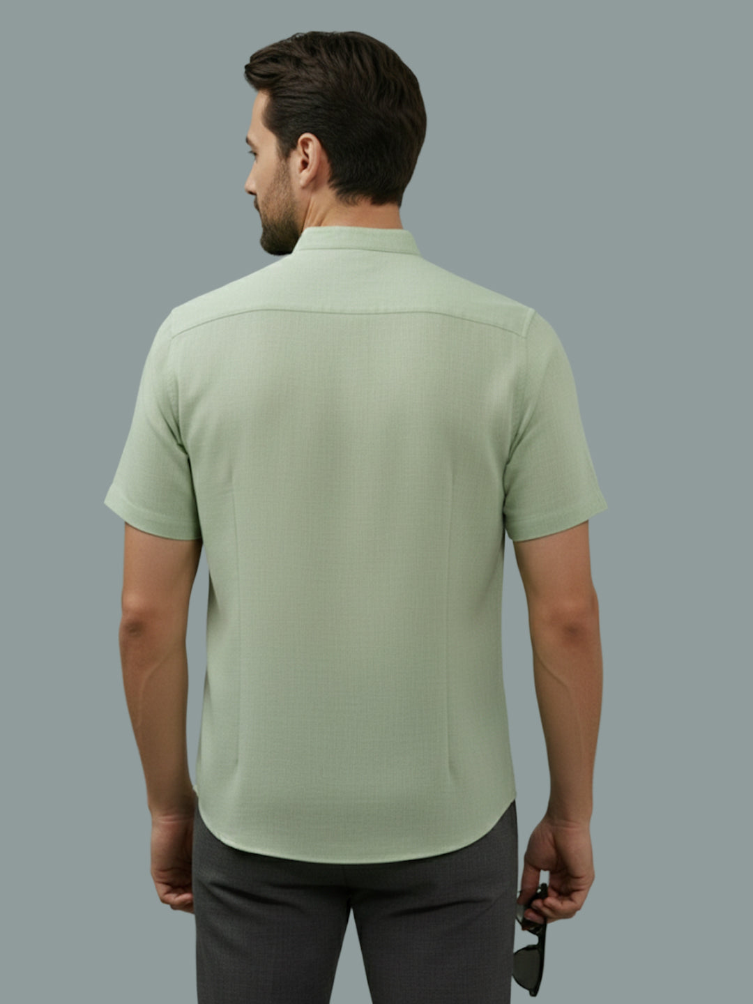 BULL FIRE Half Sleeve Chinese Collar Cotton Regular Fit Shirt For Men