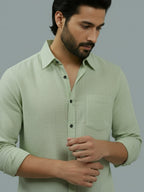 BULL FIRE Spread Collar Full Sleeve Cotton Regular Fit  Shirt for Men