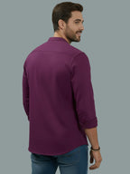 BULL FIRE Chinese Collar Full Sleeve Cotton Regular Fit Shirt For Men