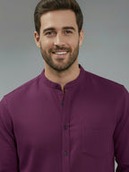BULL FIRE Chinese Collar Full Sleeve Cotton Regular Fit Shirt For Men