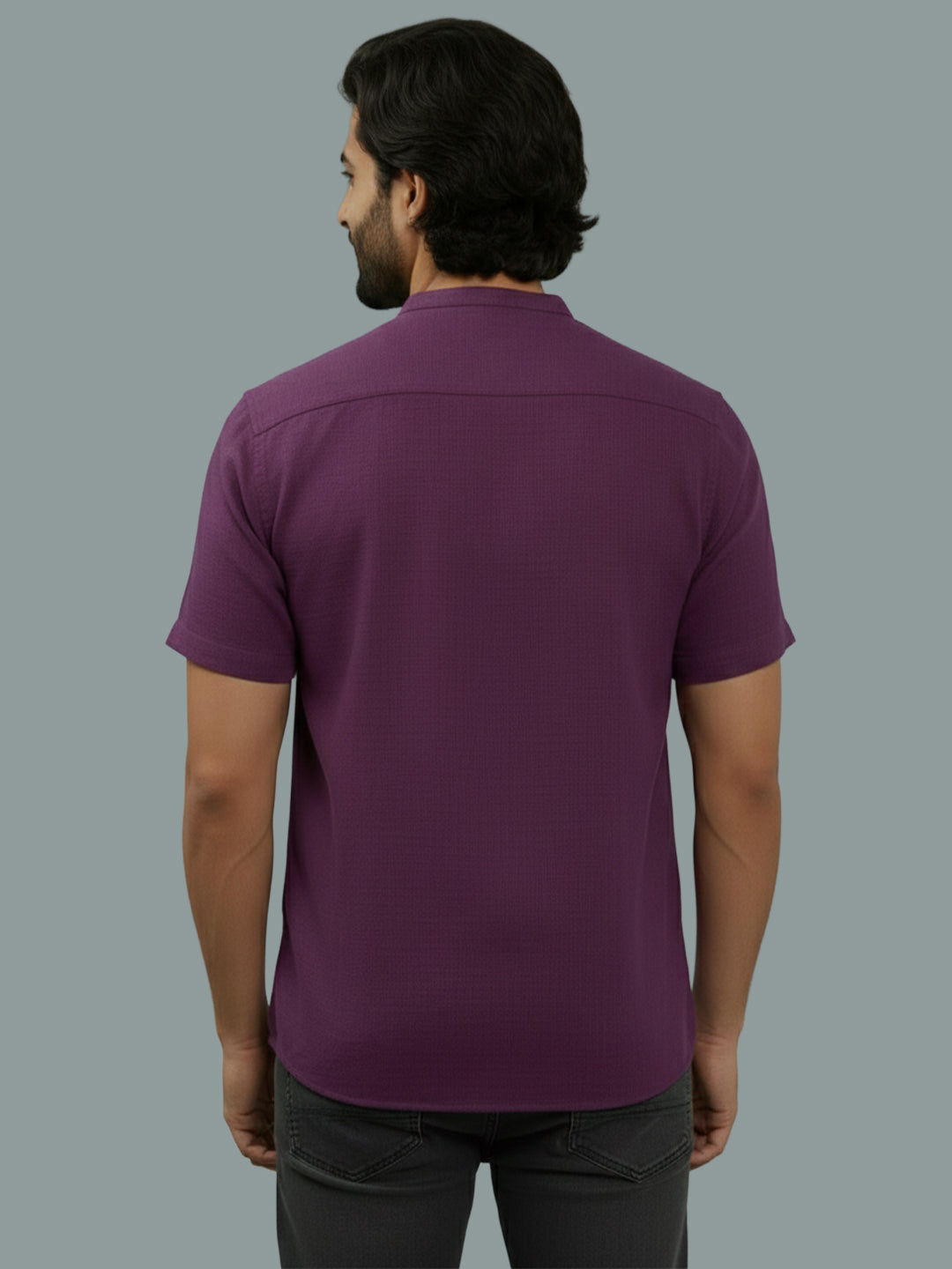 BULL FIRE Half Sleeve Chinese Collar Cotton Regular Fit Shirt For Men