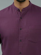 BULL FIRE Half Sleeve Chinese Collar Cotton Regular Fit Shirt For Men