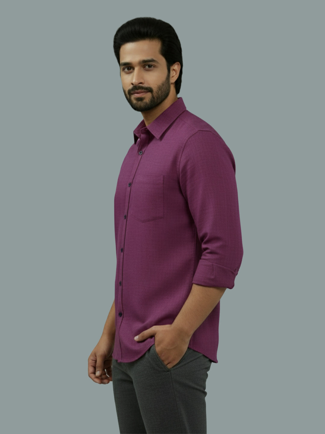 BULL FIRE Spread Collar Full Sleeve Cotton Regular Fit  Shirt for Men