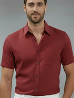 BULL FIRE Half Sleeve Spread Collar Cotton Regular Shirt for men