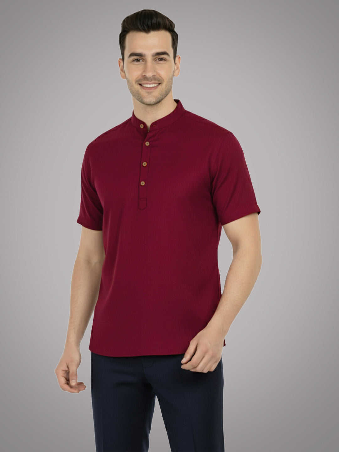 BULL FIRE Half Sleeve Kurta Regular Fit for Men