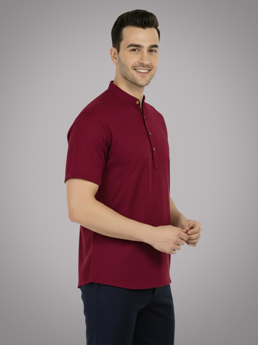 BULL FIRE Half Sleeve Kurta Regular Fit for Men