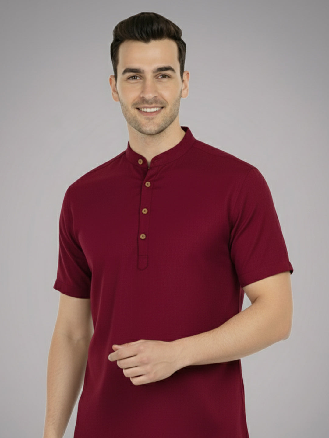 BULL FIRE Half Sleeve Kurta Regular Fit for Men