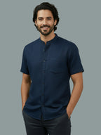 BULL FIRE Half Sleeve Chinese Collar Cotton Regular Fit Shirt For Men