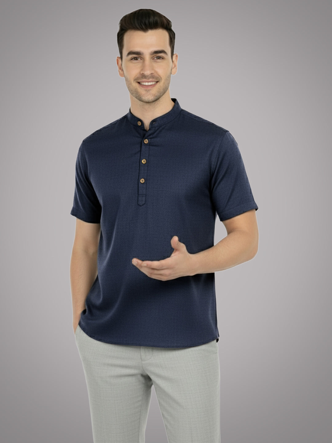 BULL FIRE Half Sleeve Kurta Regular Fit for Men