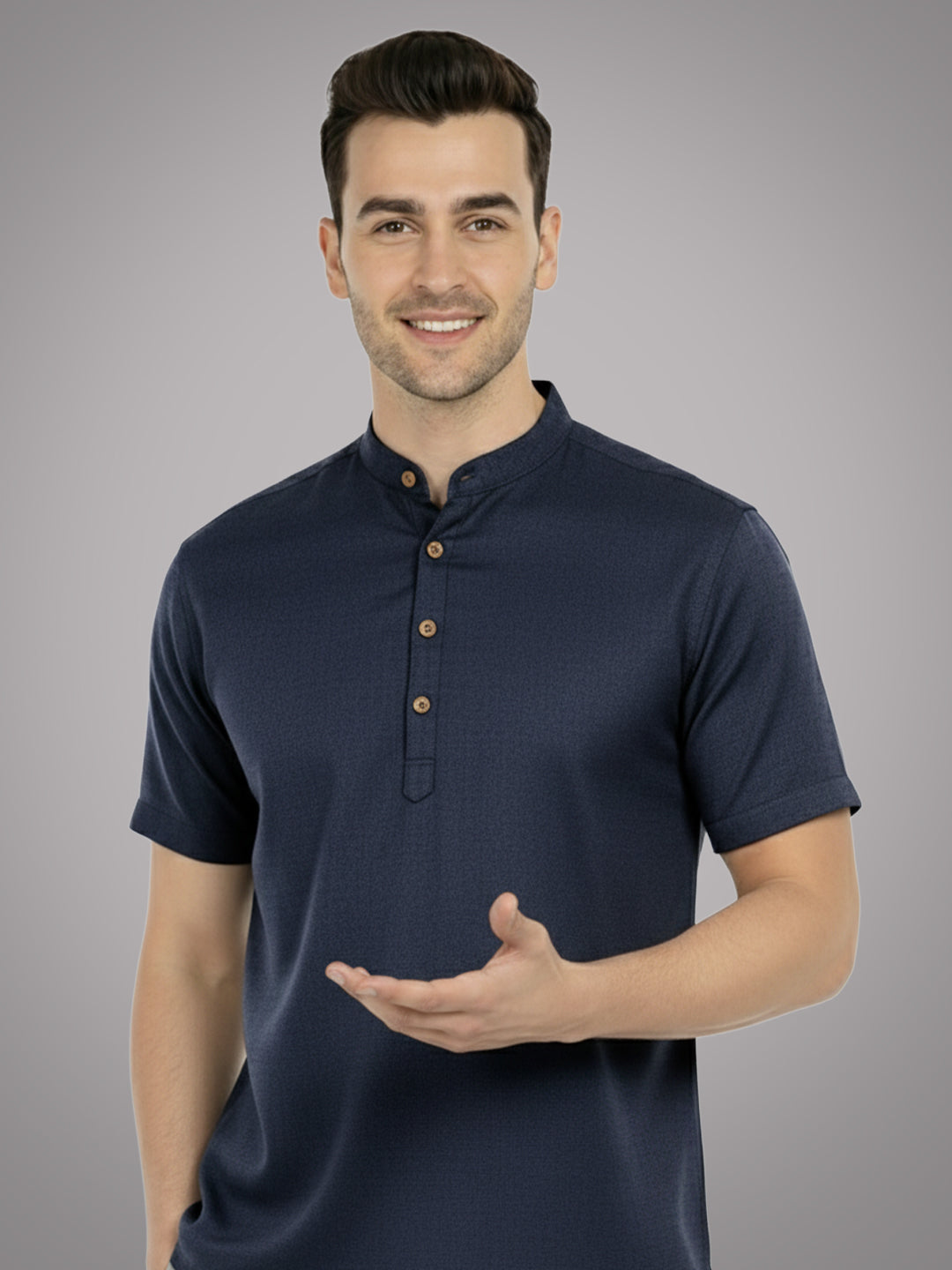 BULL FIRE Half Sleeve Kurta Regular Fit for Men