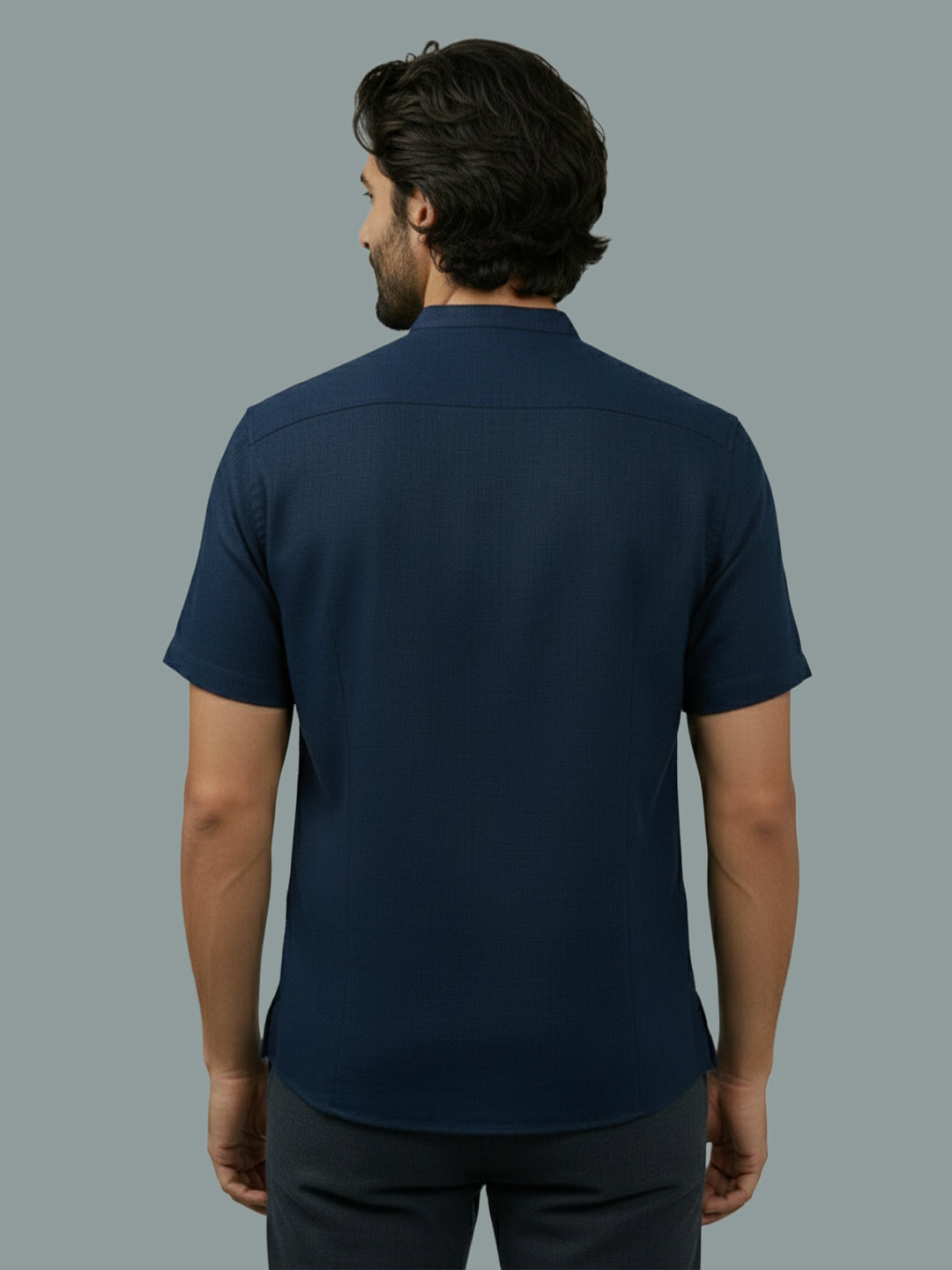 BULL FIRE Half Sleeve Chinese Collar Cotton Regular Fit Shirt For Men