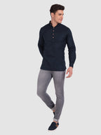 BULL FIRE Men Full Sleeve Roll Up Style Chinese Collar Cotton Kurta